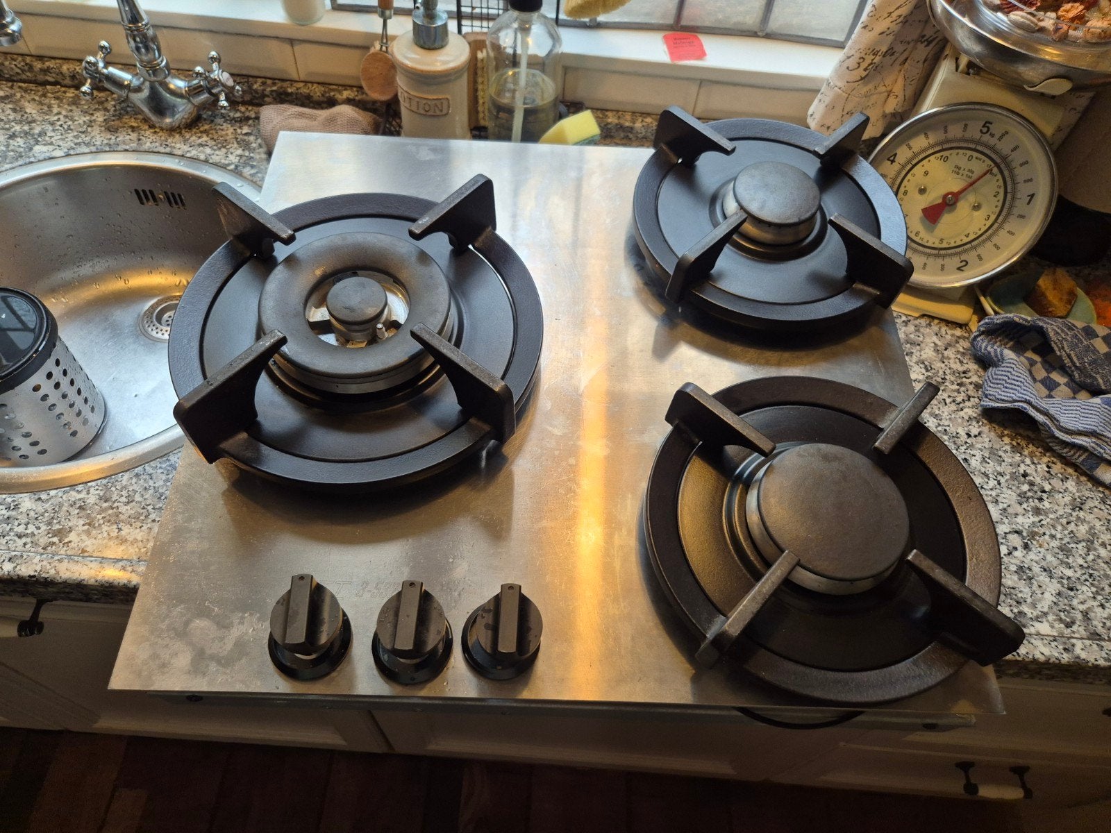 Orginele Pitt Cooking Cima 3-pits inbouw gaskookplaat, 3 kookzones of minder, Ophalen of Verzenden, Zo goed als nieuw, Inbouw