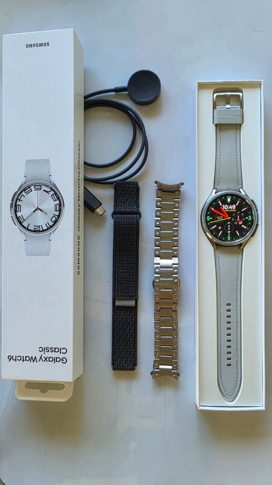 Samsung Galaxy Watch 6 Classic LTE 47mm Zilver, Ophalen of Verzenden, Zo goed als nieuw, Conditie, Samsung