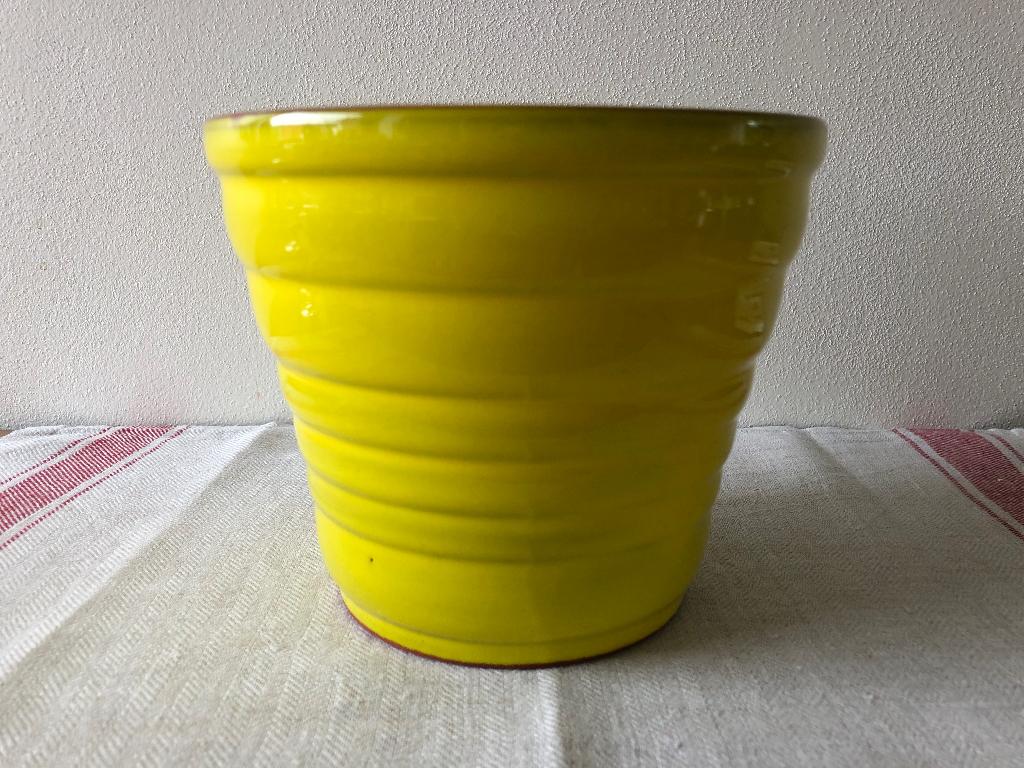 Vintage Gele Bloempot, Ophalen of Verzenden