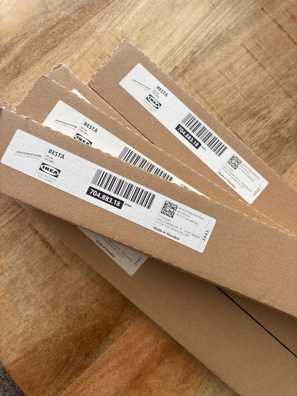 5x IKEA BESTÅ Wandrail, zilverkleur, 60 cm - Nieuw in doos, Ophalen, Nieuw, Minder dan 150 cm, Minder dan 100 cm