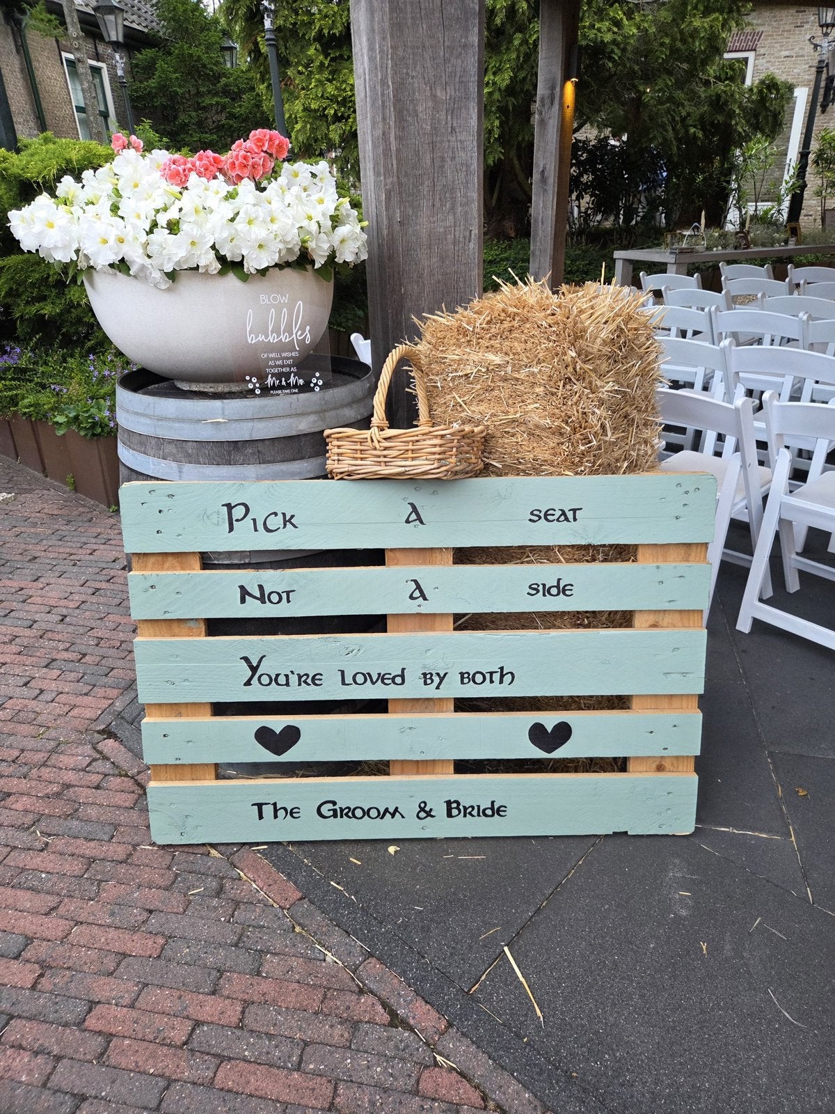 Uniek Trouwbord op Pallet - Lord of the Rings Stijl, Ophalen, Zo goed als nieuw, Groen, Accessoires