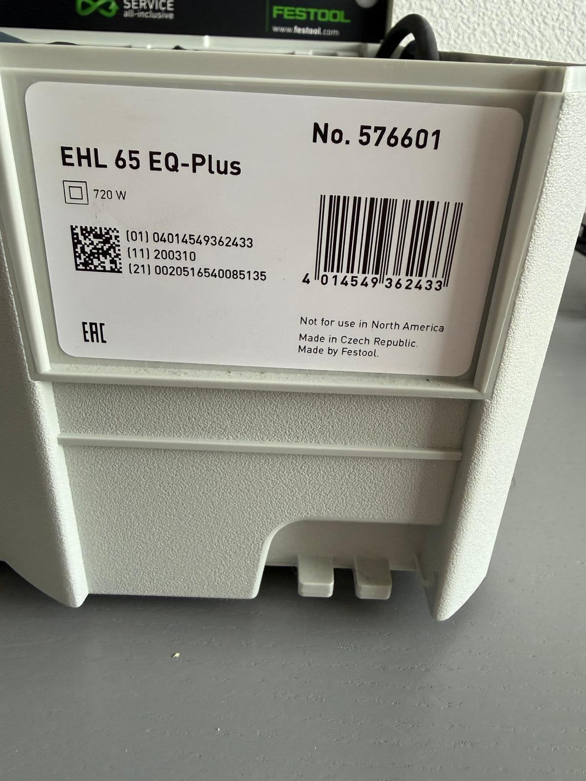Festool EHL 65 EQ Plus Eenhandsschaaf NIEUW, Ophalen, Nieuw, Elektrisch