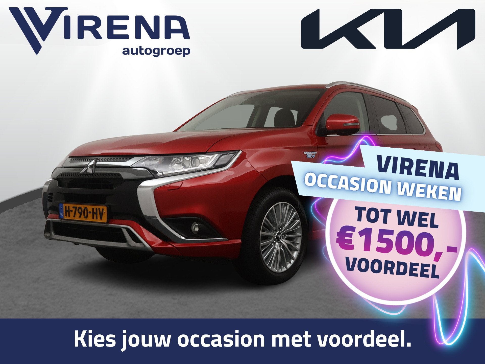 Mitsubishi Outlander 2.4 PHEV Pure+ - Trekhaak - 1500 KG Tre, Auto's, Automaat, Dealer onderhouden, 4 cilinders, 120 €/maand
