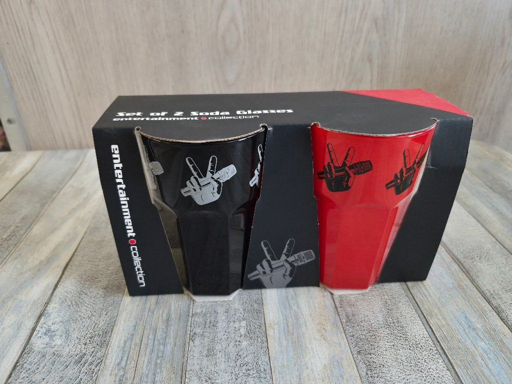 The Voice Of Holland Bekers Set van 2 - Zwart & Rood, Ophalen of Verzenden, Nieuw, Tv, Gebruiksvoorwerp