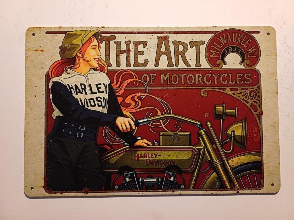 Reclamebord Harley-Davidson The Art Of Motorcycles, Ophalen of Verzenden, Zo goed als nieuw, Reclamebord