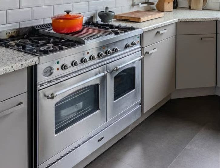 Boretti Gasfornuis met 6 pitten, grillplaat en twee ovens, Witgoed en Apparatuur, Fornuizen, Ophalen, Gebruikt, 60 cm of meer