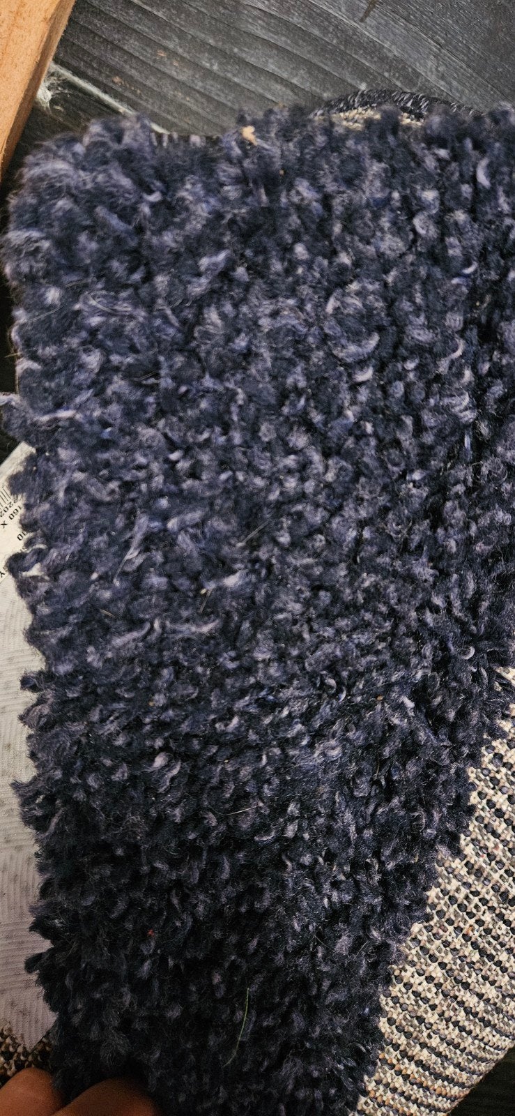 Donkerblauw langharig vloerkleed 160x230 - Goede staat, Ophalen, Gebruikt, Blauw, 150 tot 200 cm