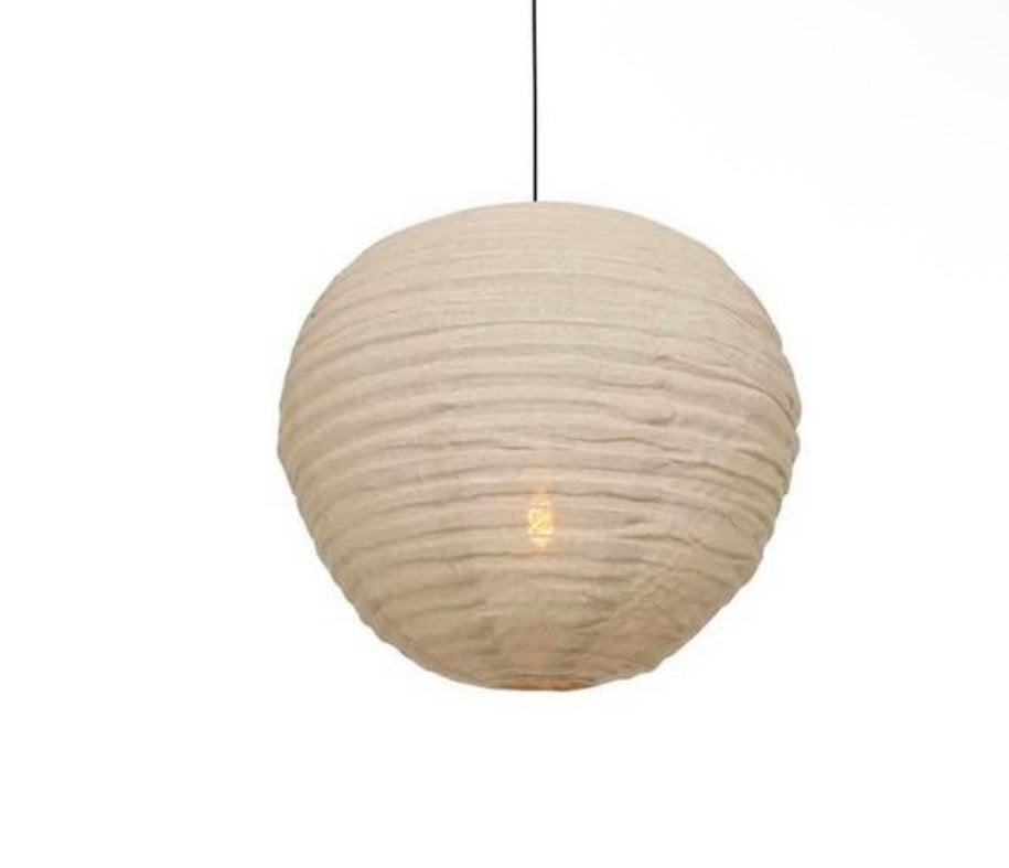 2 x Grote XL beige linnen lamp / hanglamp, Ophalen, Nieuw, Textiel, E27 (groot)