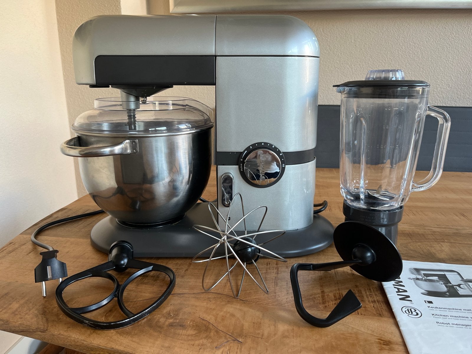Herman Keukenmachine met Blender en Diverse Accessoires, 2 tot 3 liter, Ophalen of Verzenden, Zo goed als nieuw, 3 snelheden of meer