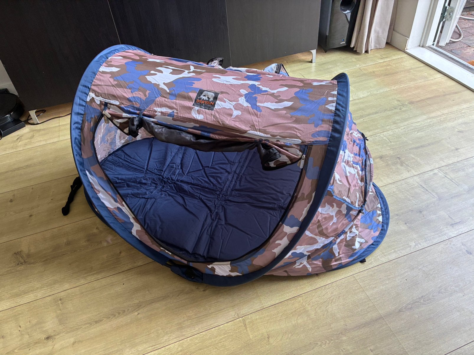 Deryan Peuter Luxe Tent Leger Kleur, Caravans en Kamperen, Tenten, Ophalen of Verzenden, Zo goed als nieuw, Tot en met 2