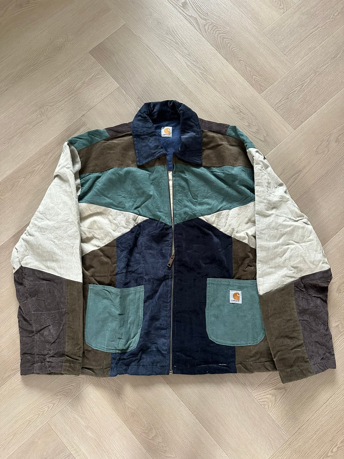 Carhartt reworked patchwork jacket – maat L, Verzenden, Zo goed als nieuw