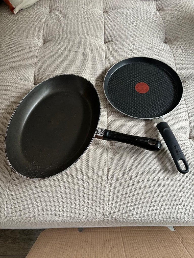 Pannen, Pannenset, Zo goed als nieuw, Rvs, Antiaanbaklaag
