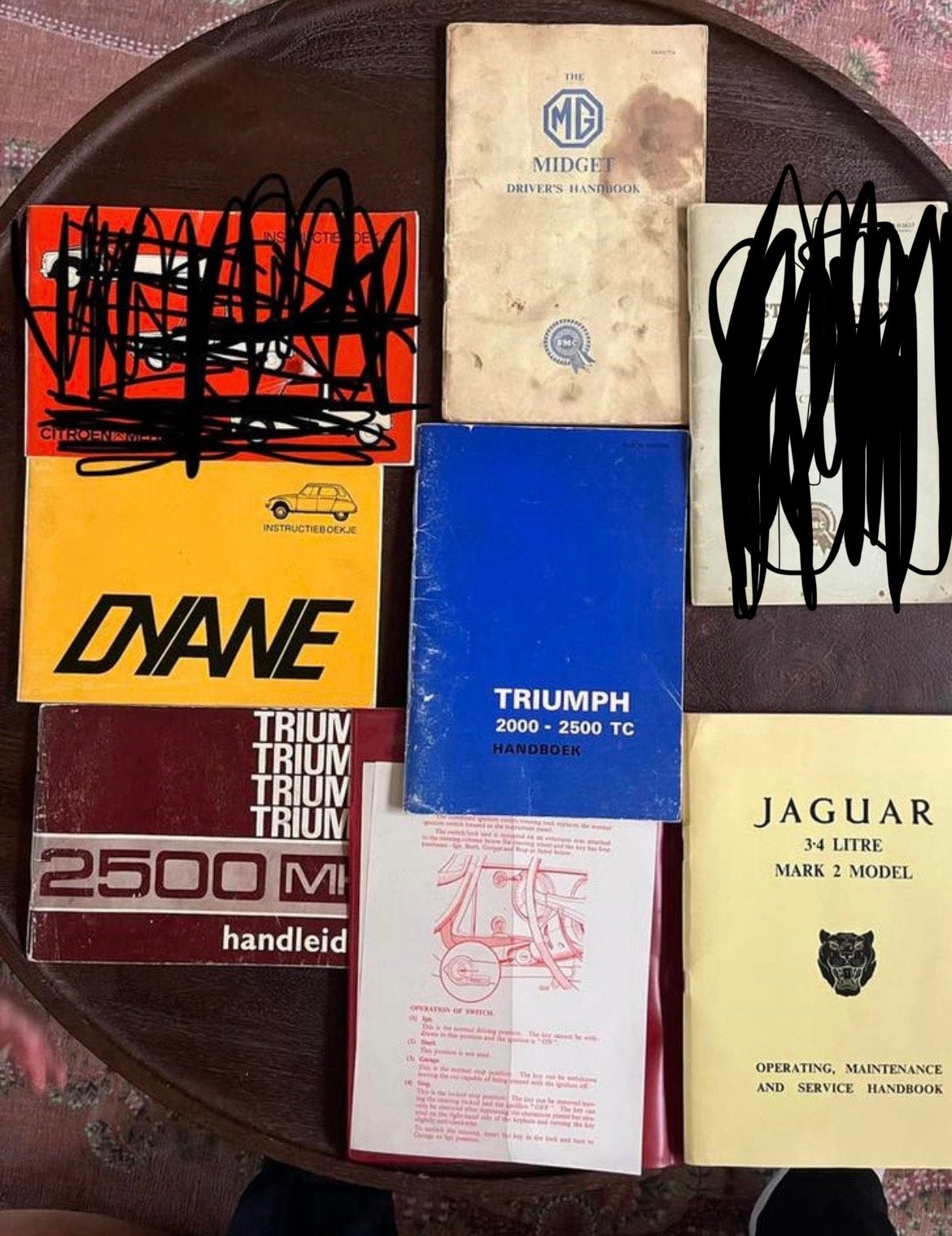 Collectie klassieke auto instructieboekjes (Citroën, MG, Jag, Ophalen, Gelezen, Algemeen