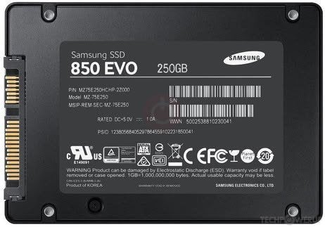 Samsung SSD 850 EVO 250GB, Intern, Ophalen of Verzenden, Zo goed als nieuw, Samsung