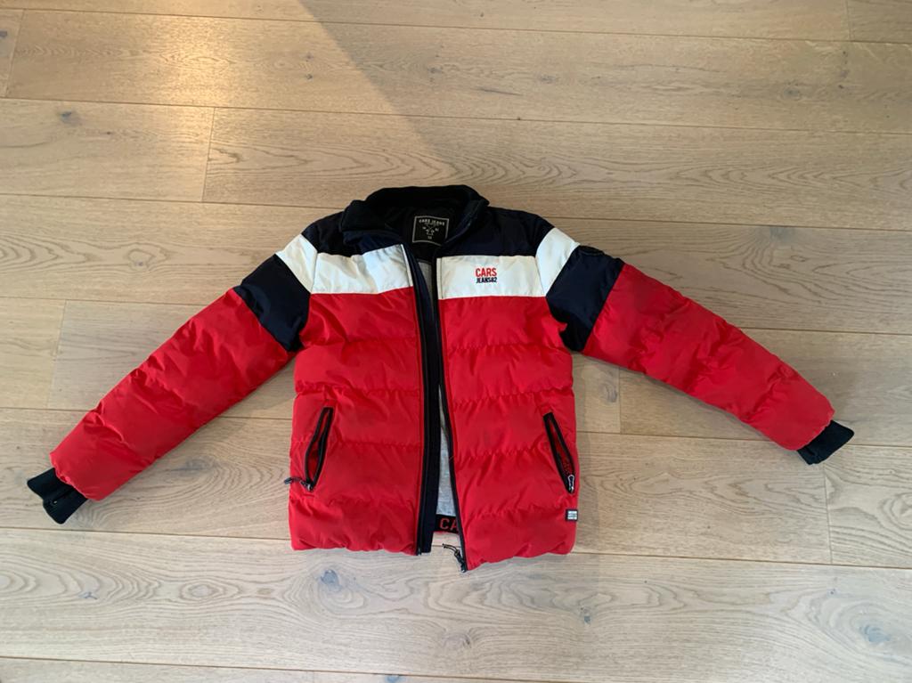 Cars Jeans winterjas rood/wit/blauw, Ophalen, Gebruikt, Jongen, Jas