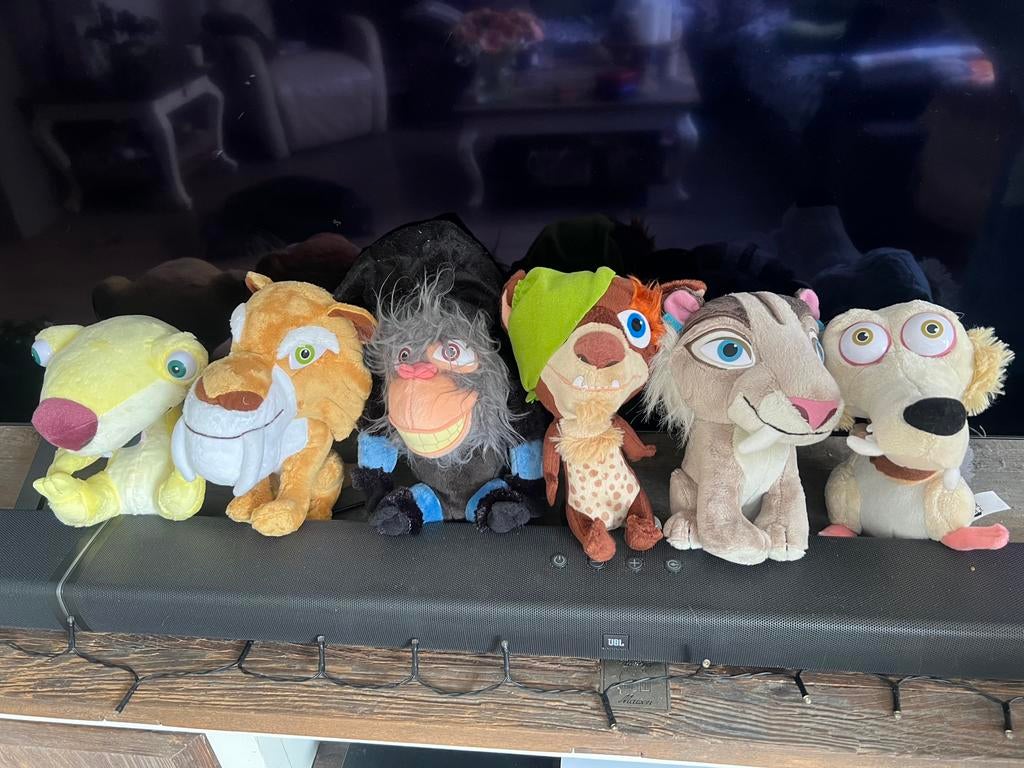 6 Ice Age knuffels, Ophalen, Zo goed als nieuw, Middelgroot (20 tot 80 cm)
