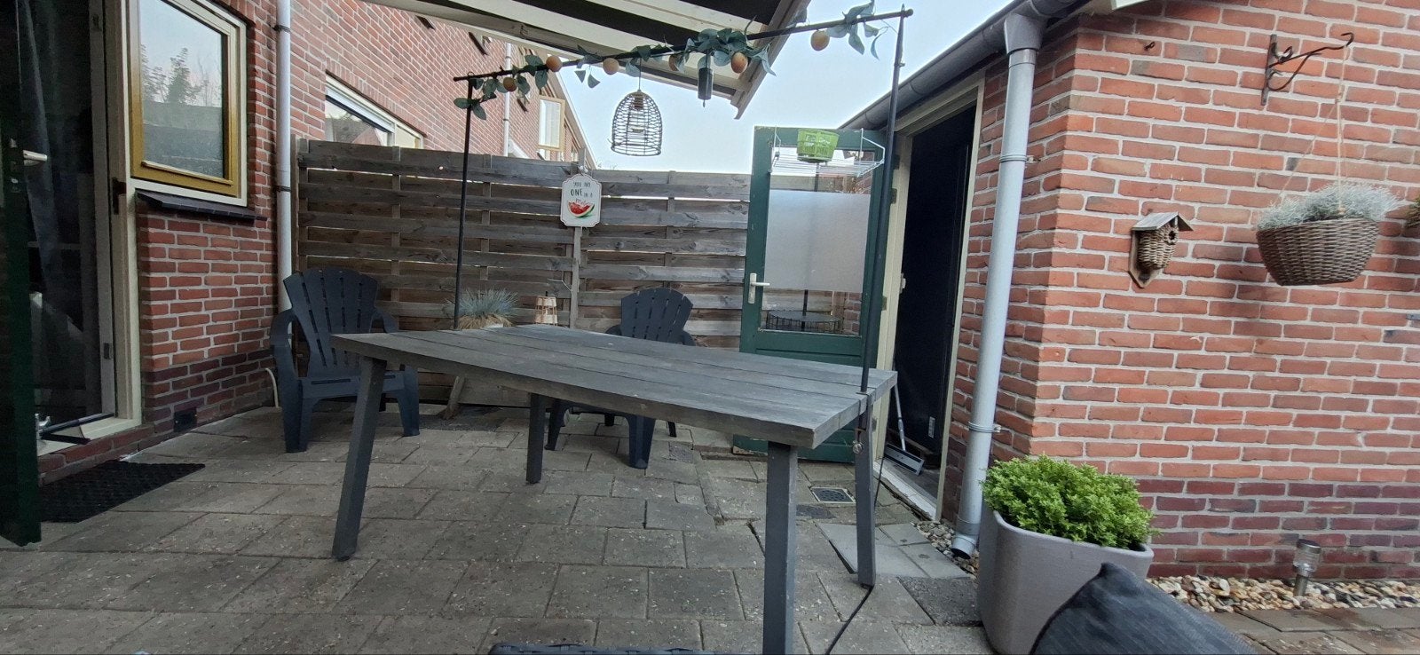 stevige houten tuintafel, Tuin en Terras, Ophalen, Gebruikt, Hout