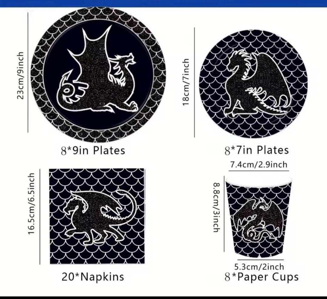 Nieuw Draken Servies Set - Borden, Servetten & Bekers, Ophalen, Overige materialen, Overige merken, Nieuw