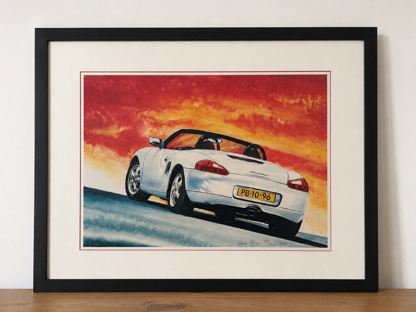 Porsche Boxster - Rene Brone - zeefdruk, Ophalen, Gelimiteerde oplage, Zeefdruk, Voertuigen
