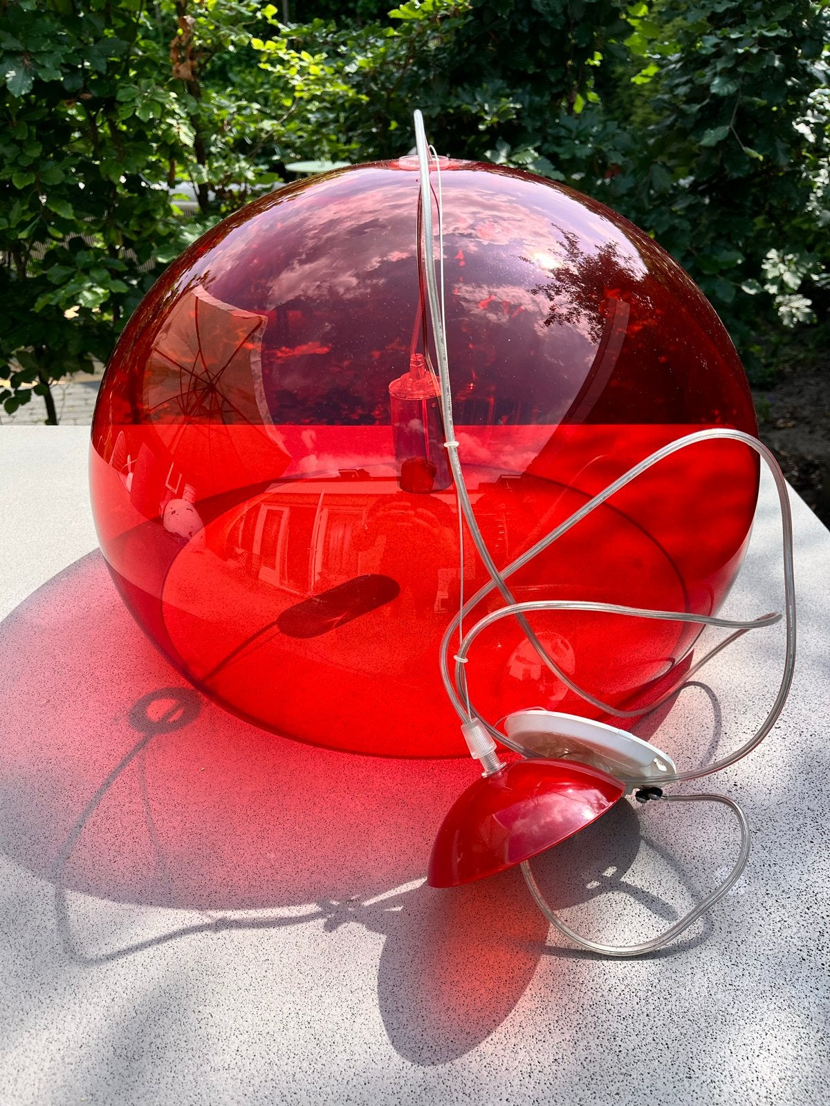 Kartell Fly design lampenkap - Kunststof - Rood, Ophalen, Gebruikt, Kunststof, E27 (groot)