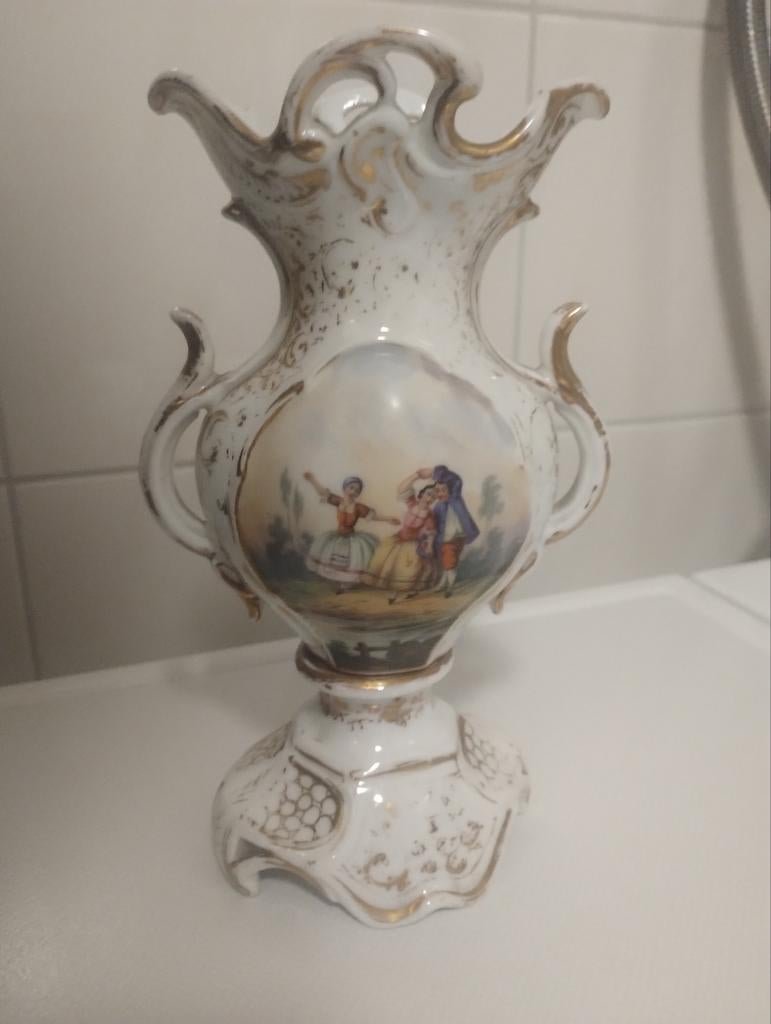 Antiek porselein Empire Vieux Paris French Floral vaasje, Ophalen of Verzenden