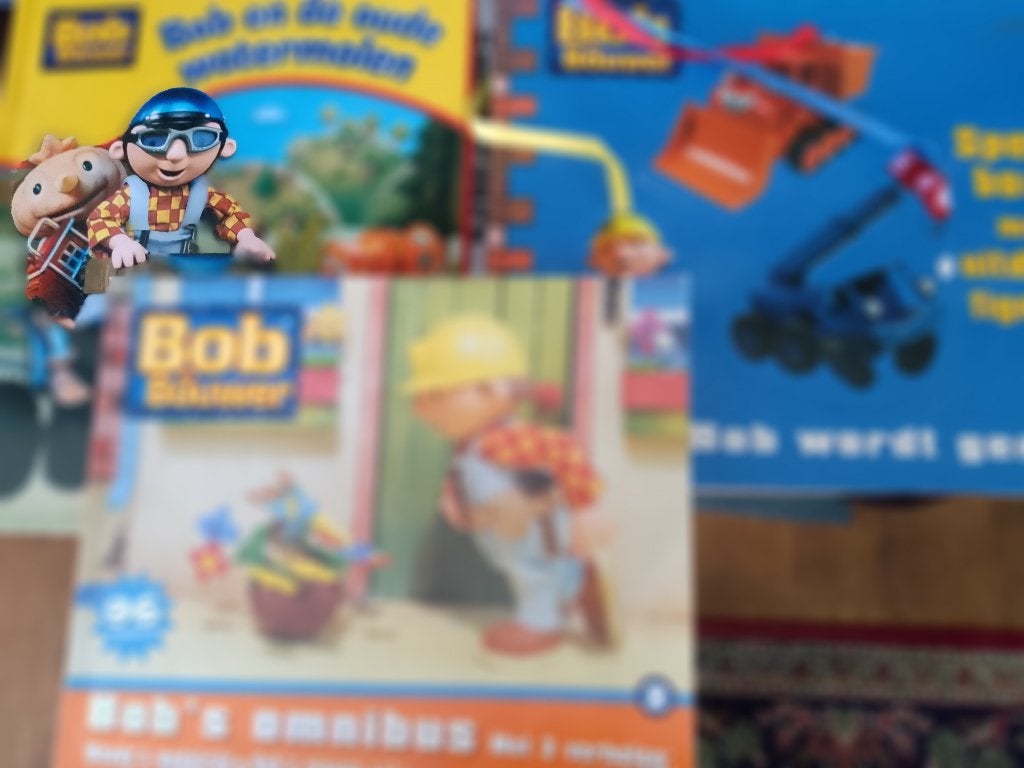 3 x bob de bouwer  bob wordt gered . watertoren  omnibus, Boeken, Ophalen, Gelezen, 3 tot 4 jaar