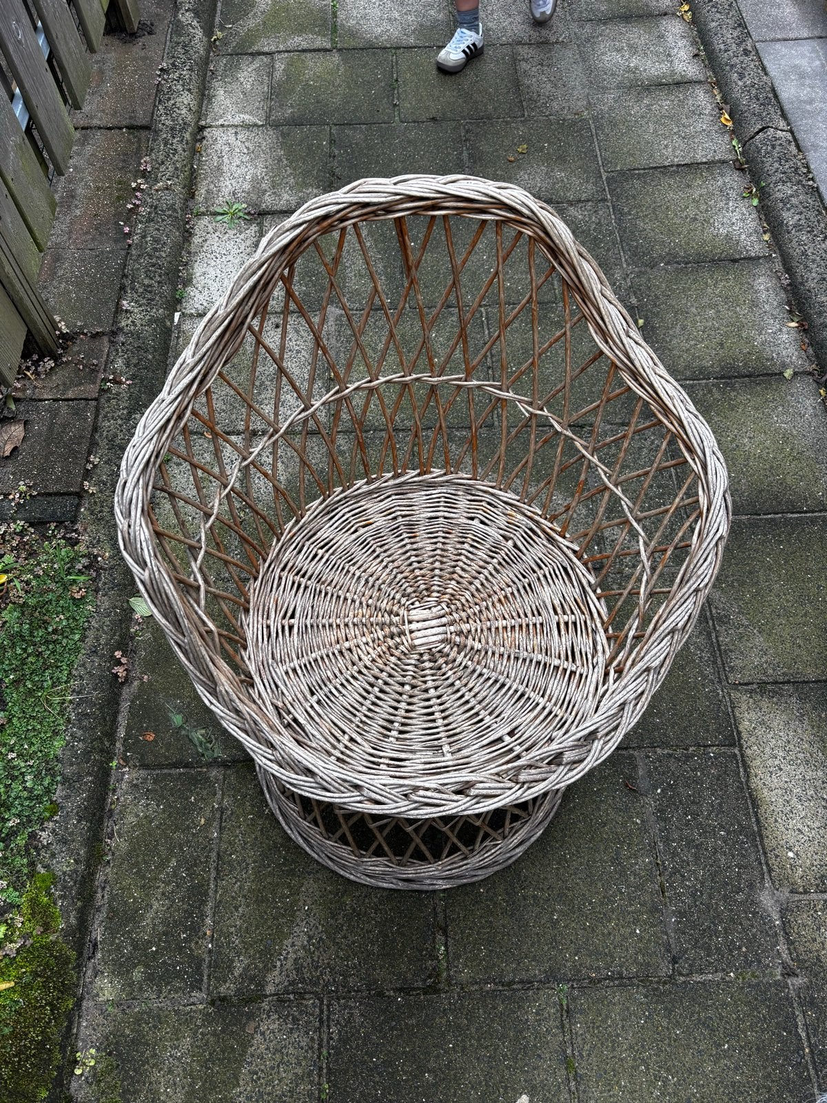 Vintage rieten kinderstoel, Ophalen, Gebruikt, Bruin, Riet of Rotan