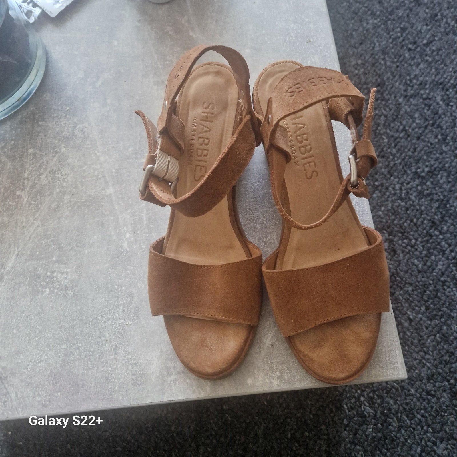 Nieuwe Shabbies Amsterdam blokhak sandalen - Cognac, maat 41, Nieuw, Bruin, Shabbies Amsterdam, Sandalen of Muiltjes