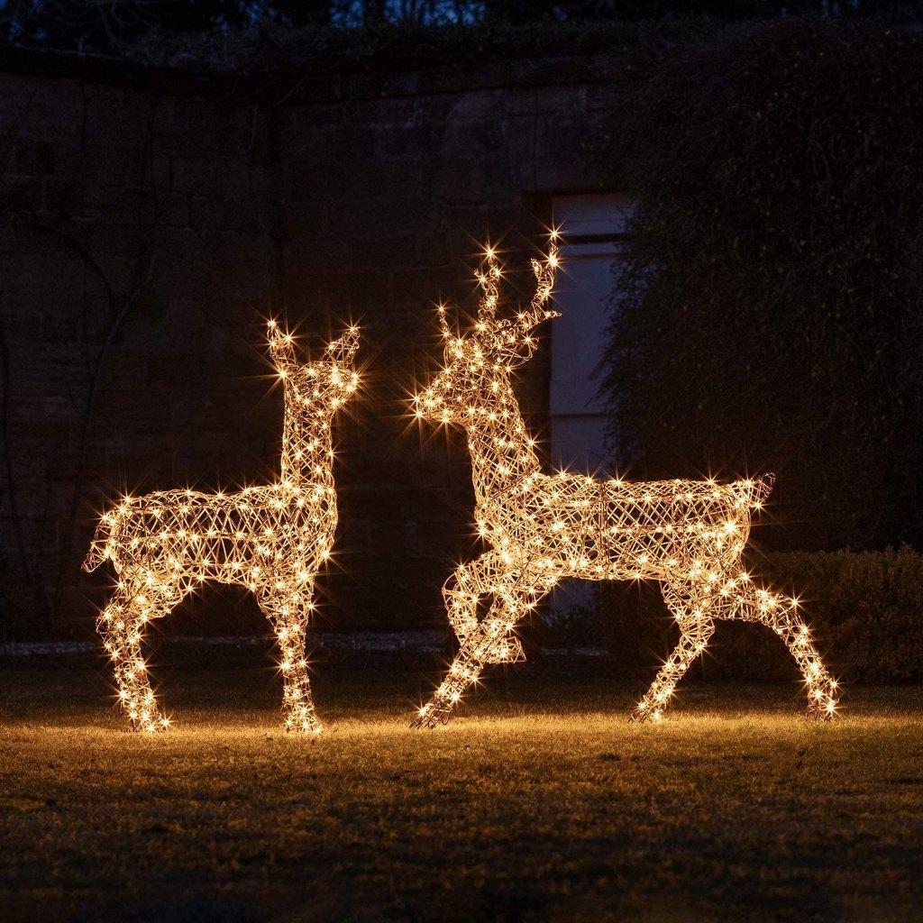 Groot Led Rendier Paar. Set Rendieren. Papa & Mama Warm-Wit., Diversen, Kerst, Nieuw, Ophalen of Verzenden