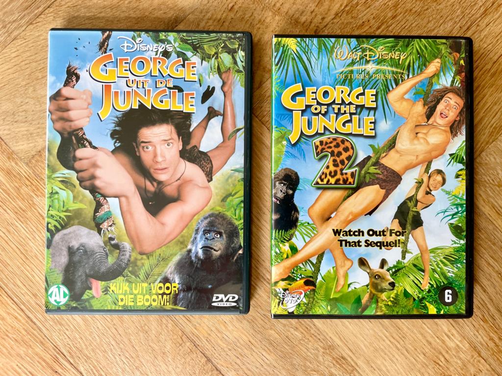 George uit de Jungle 1 en 2 op DVD (krasvrij, met NL), Avontuur, Alle leeftijden, Ophalen of Verzenden, Zo goed als nieuw
