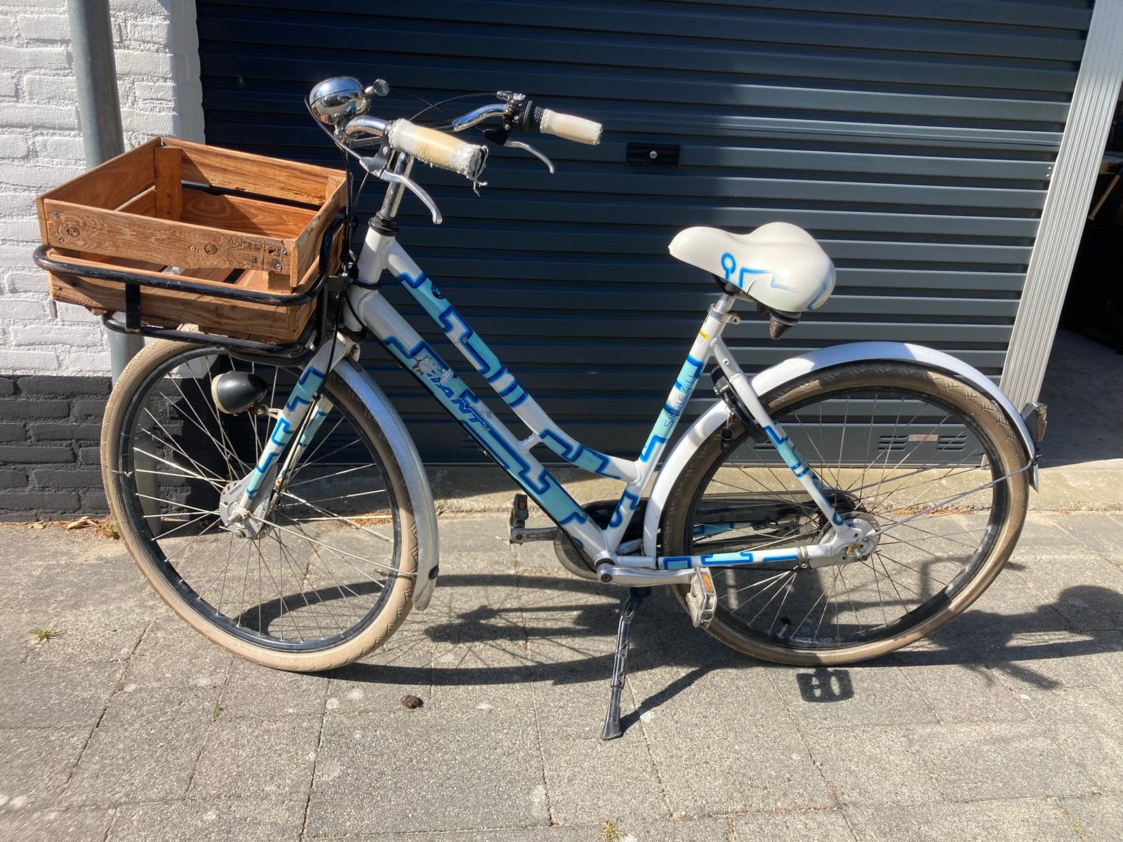 Giant damesfiets met mandje - Gebruikt, Fietsen en Brommers, Fietsen | Dames | Damesfietsen, Ophalen, Terugtraprem, Giant, 50 tot 53 cm