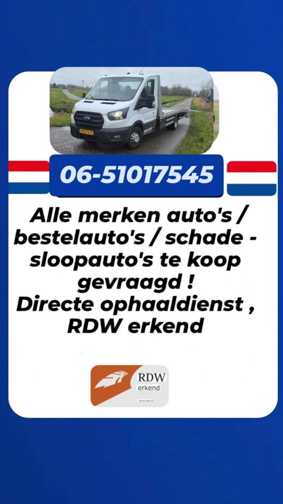 Autoinkoop verkopen sloopauto gevraagd bestelautos export, Auto diversen, Overige Auto diversen, Ophalen of Verzenden