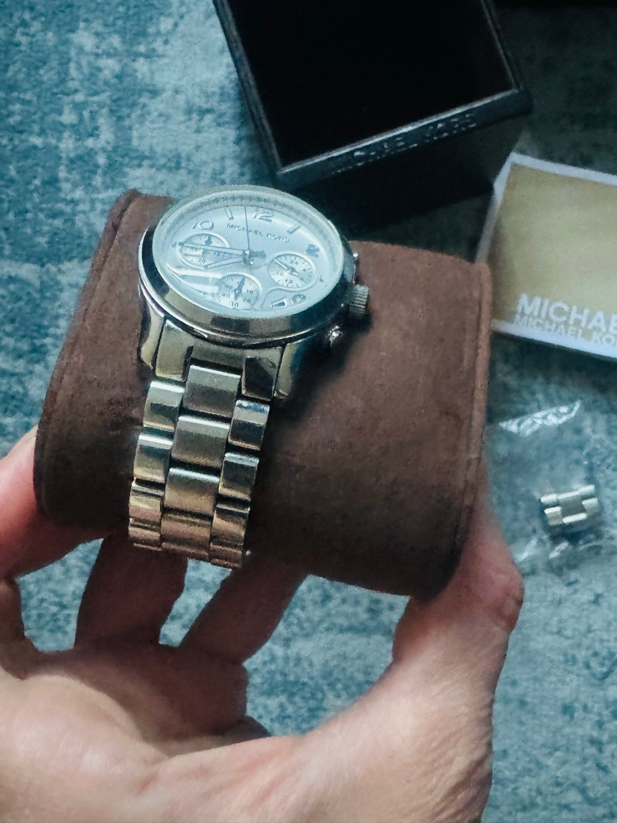 Michael Kors Herenhorloge - Zilverkleurig Staal, Overige merken, Staal, Polshorloge, Ophalen of Verzenden