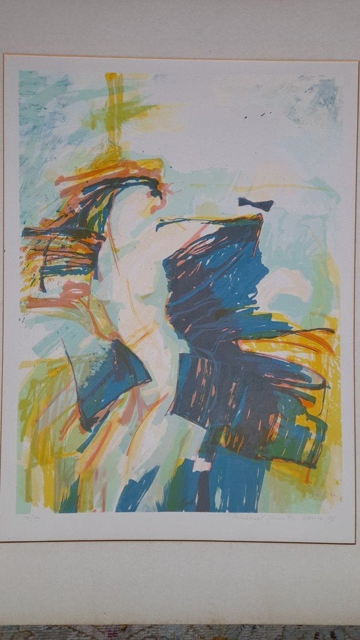 Abstracte litho's van Richard Smeets (2 stuks), Ophalen