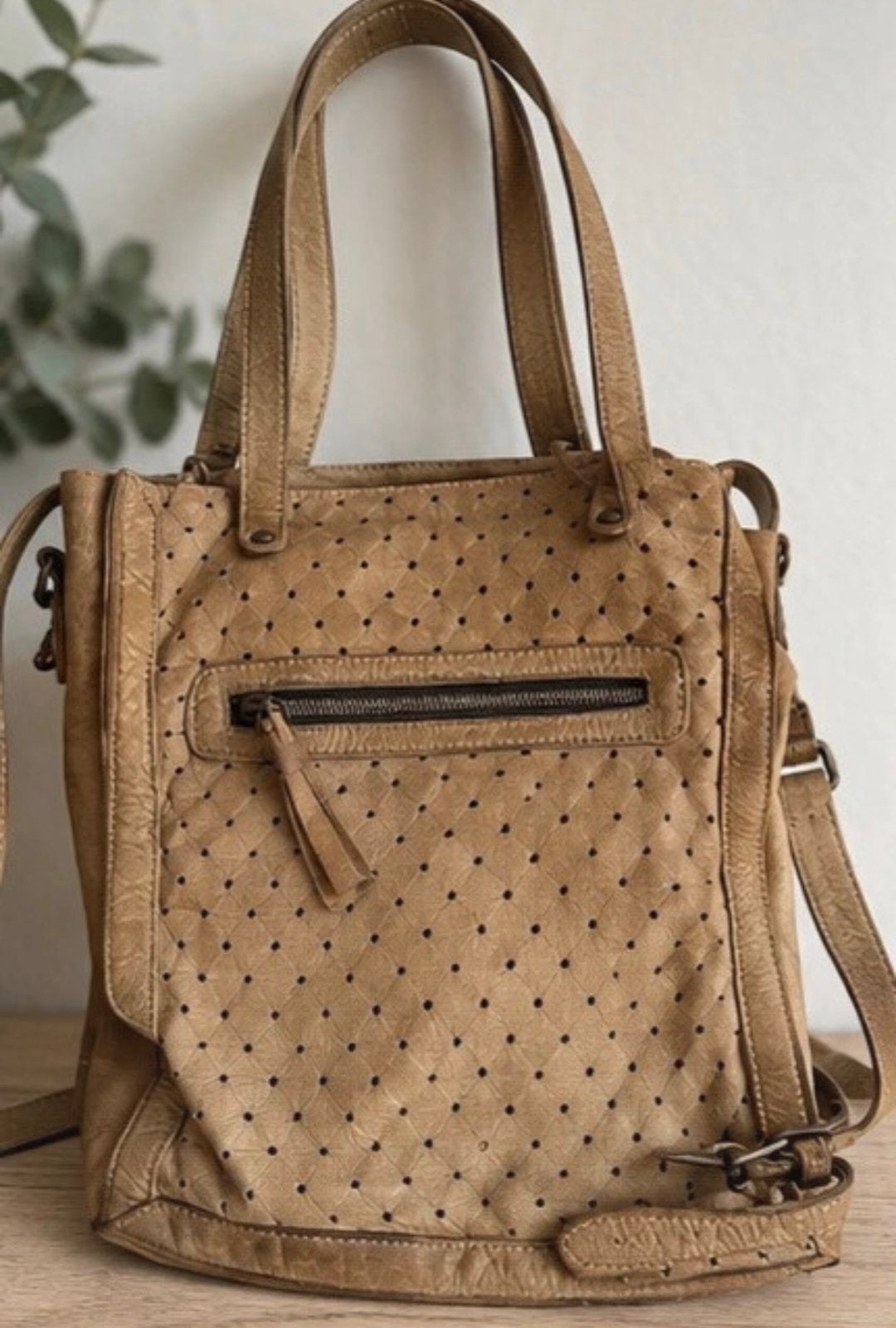Cowboysbag leren tas cognac/bruin schoudertas, Sieraden, Tassen en Uiterlijk, Overige merken, Gebruikt, Bruin, Ophalen of Verzenden