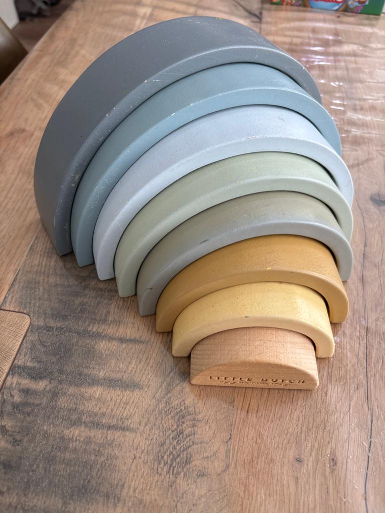 Little Dutch Houten Regenboog Stapelblokken, Kinderen en Baby's, Speelgoed | Houten speelgoed, Ophalen, Gebruikt, Overige typen