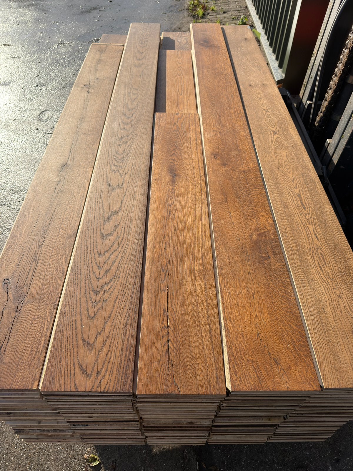 Eiken vloer 47 m2 multivloer 18 cm breed 2,1 cm dik top 5 mm, Ophalen, Vloerdelen of -planken, Zo goed als nieuw, 10 m² of meer
