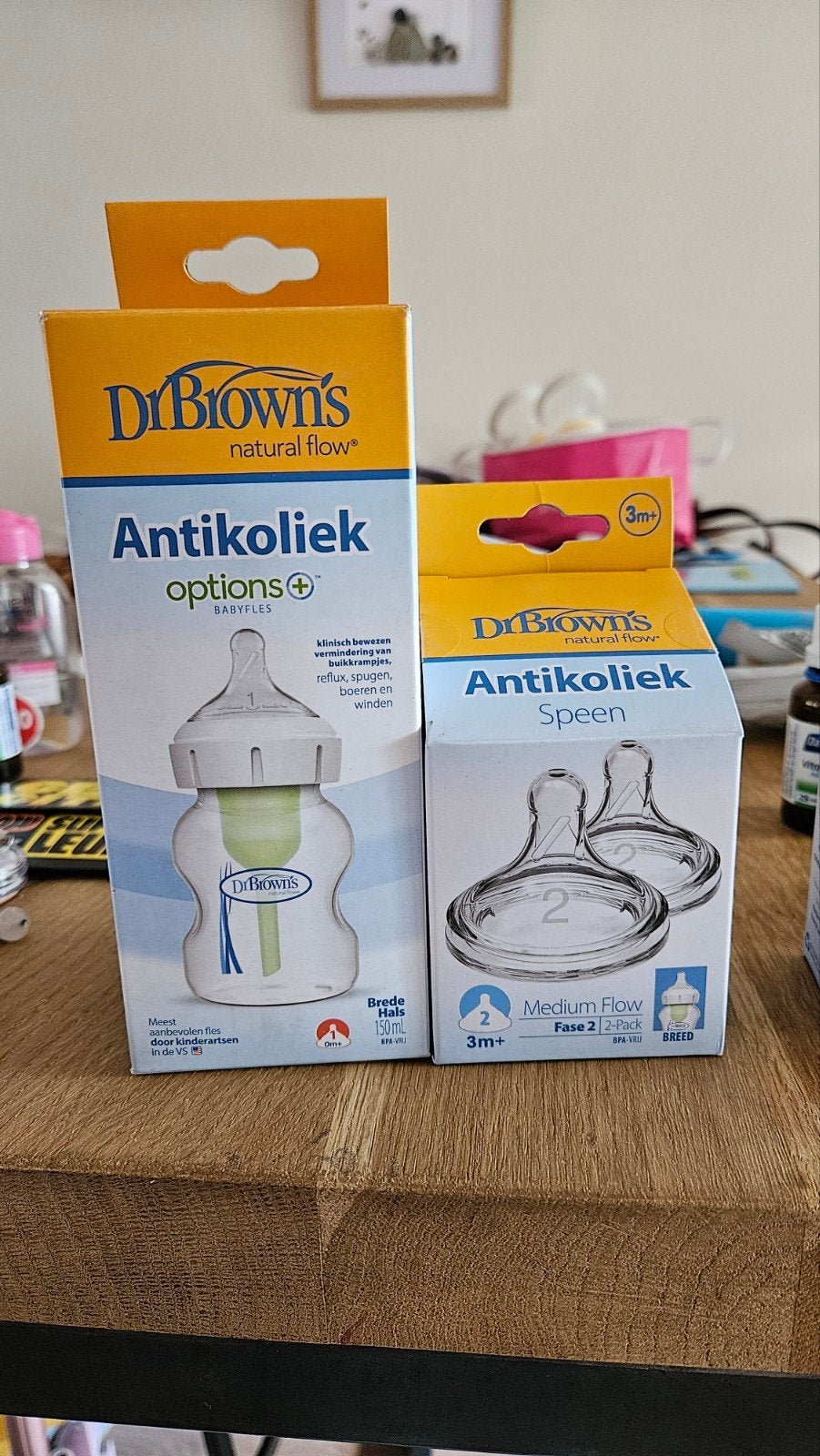 Nieuwe Dr Browns fles brede hals met nieuwe fase 2 spenen, Ophalen of Verzenden, Nieuw, Overige typen
