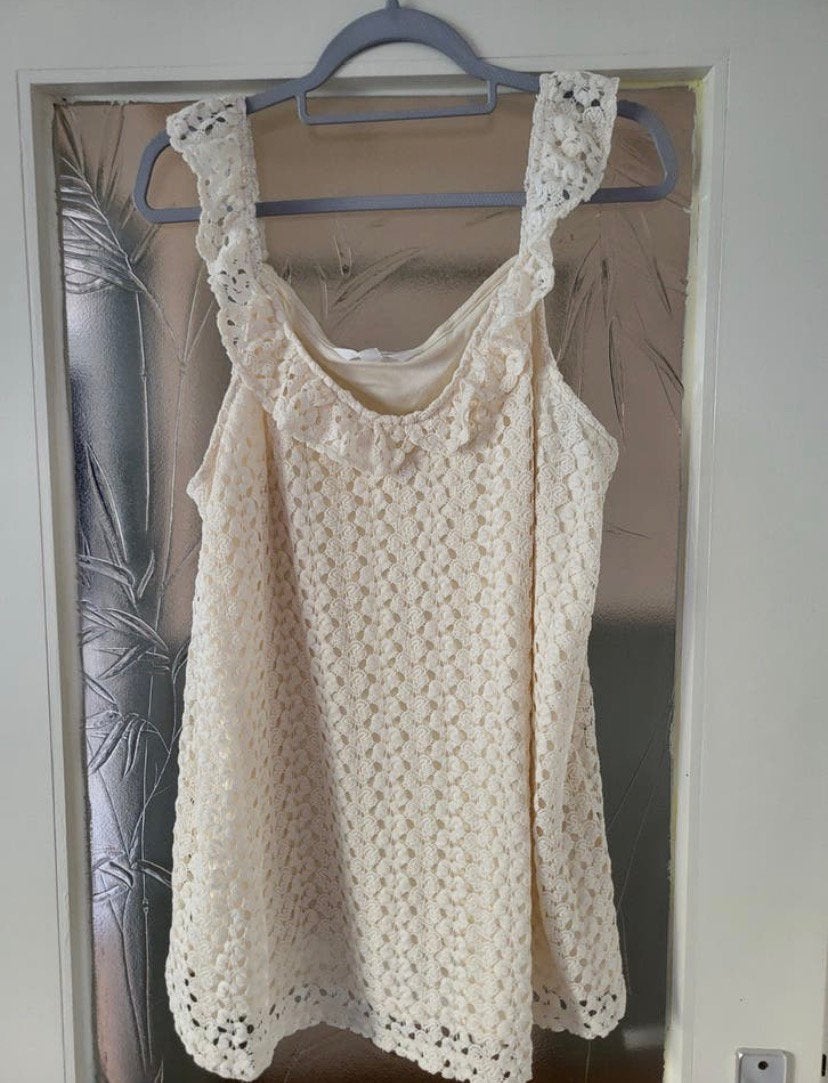 Crème top festival ms mode maat xl, Beige, Maat 46/48 (XL) of groter, Ophalen of Verzenden, Zo goed als nieuw