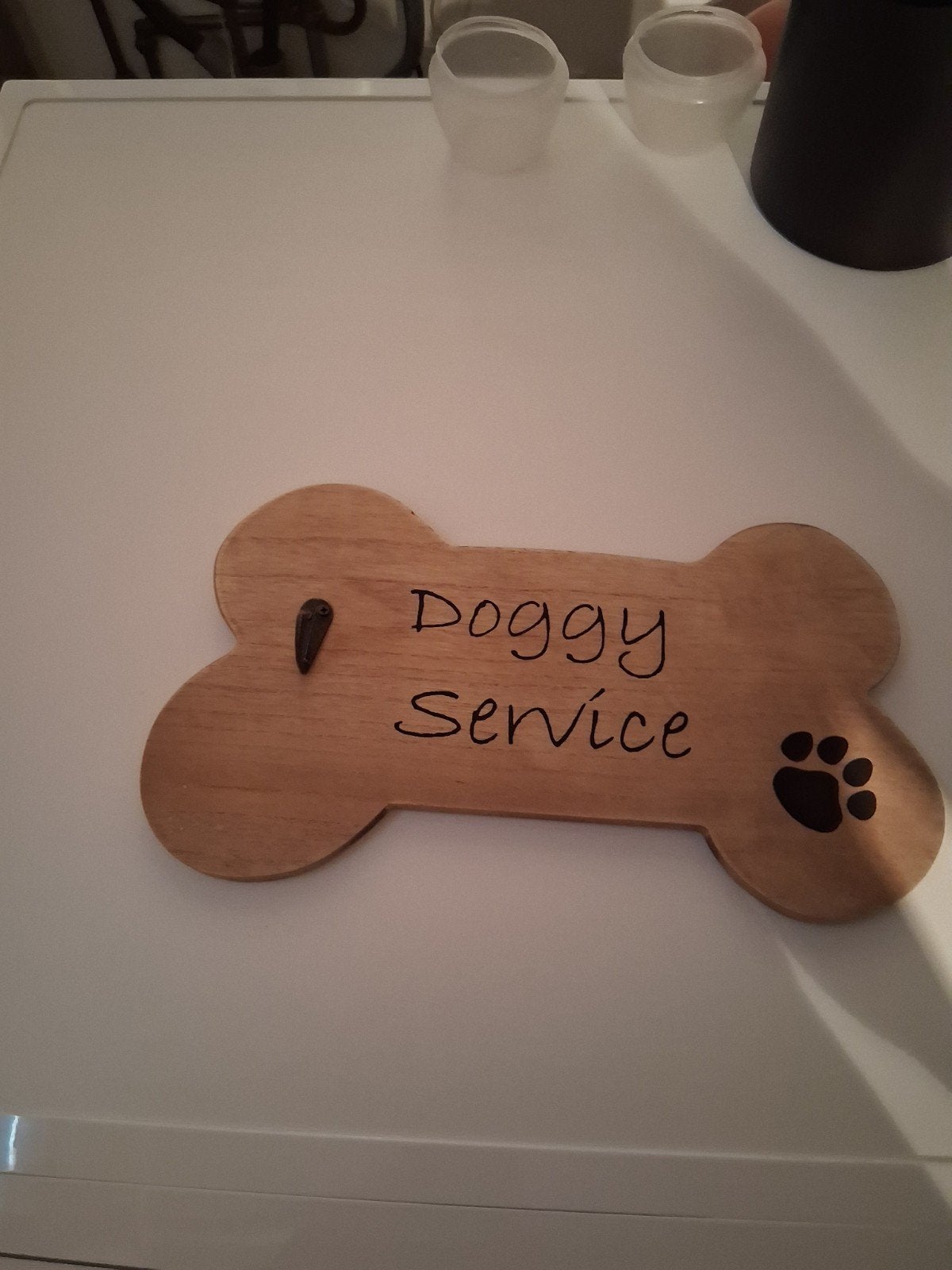 Bordje om hondenriem aan te hangen, Dieren en Toebehoren, Ophalen, Zo goed als nieuw