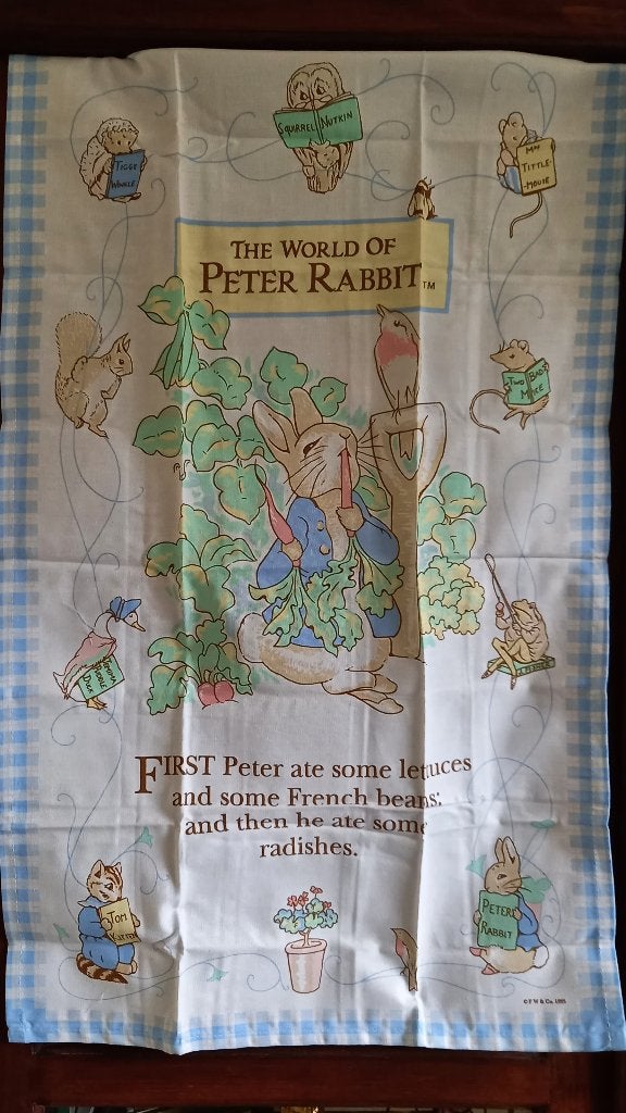 Beatrix Potter - Peter Rabbit keukendoek, Katoen, Meerkleurig, Nieuw, Theedoek of Handdoek