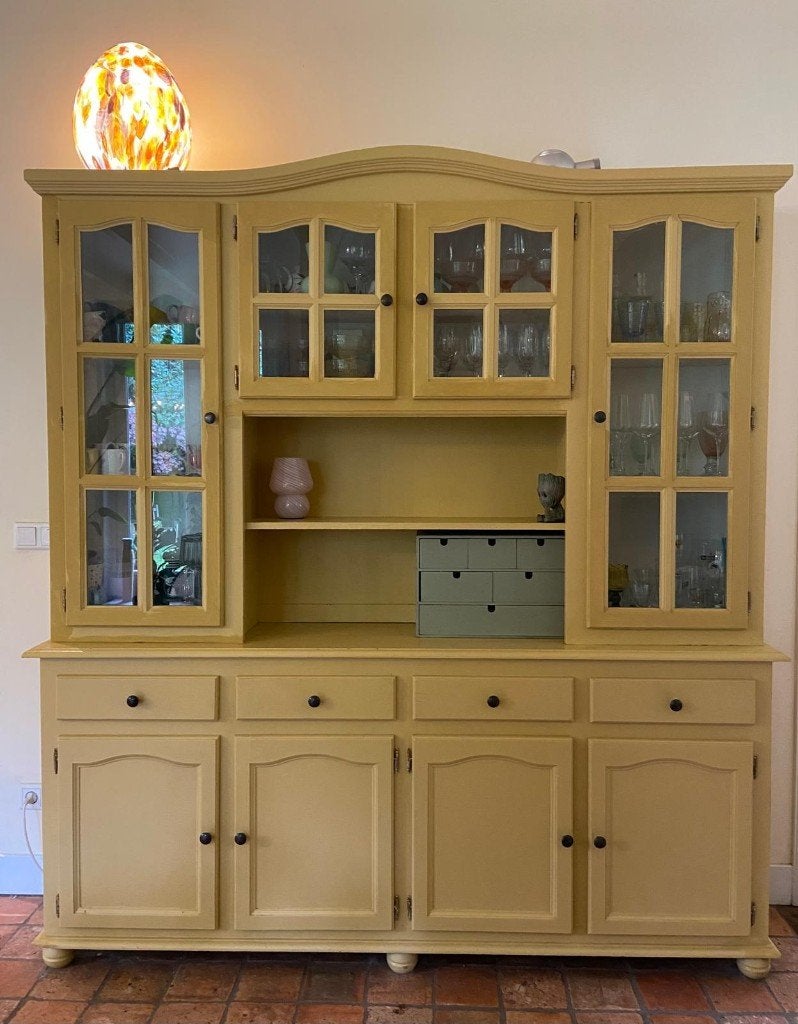 Vintage IKEA buffetkast – okergeel, Huis en Inrichting, Ophalen, Gebruikt, 200 cm of meer, 150 tot 200 cm