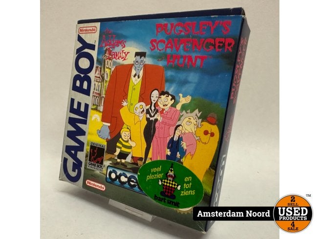 Nintendo GameBoy the Addams Family Pugsleys Scavenger Hunt, Nintendo, Zo goed als nieuw, Support@nintendo.com, 11-1 Hokotate-cho, Kamitoba, Minami-ku
Kyoto 601-8501
Japan