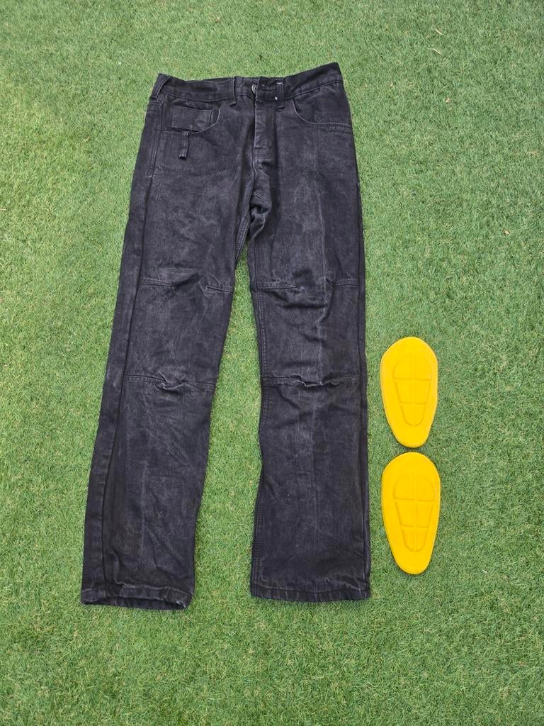 Zwarte Kevlar Motorbroek Maat 30 met, Motoren, Ophalen of Verzenden, Broek | textiel, Tweedehands, Heren