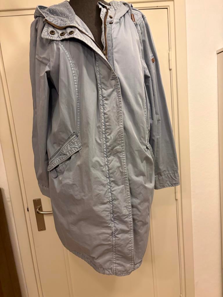 Miss Etam Parka Lichtblauw/Grijs Maat 46 Zomerjas, Verzenden, Gedragen, Maat 46/48 (XL) of groter, Blauw