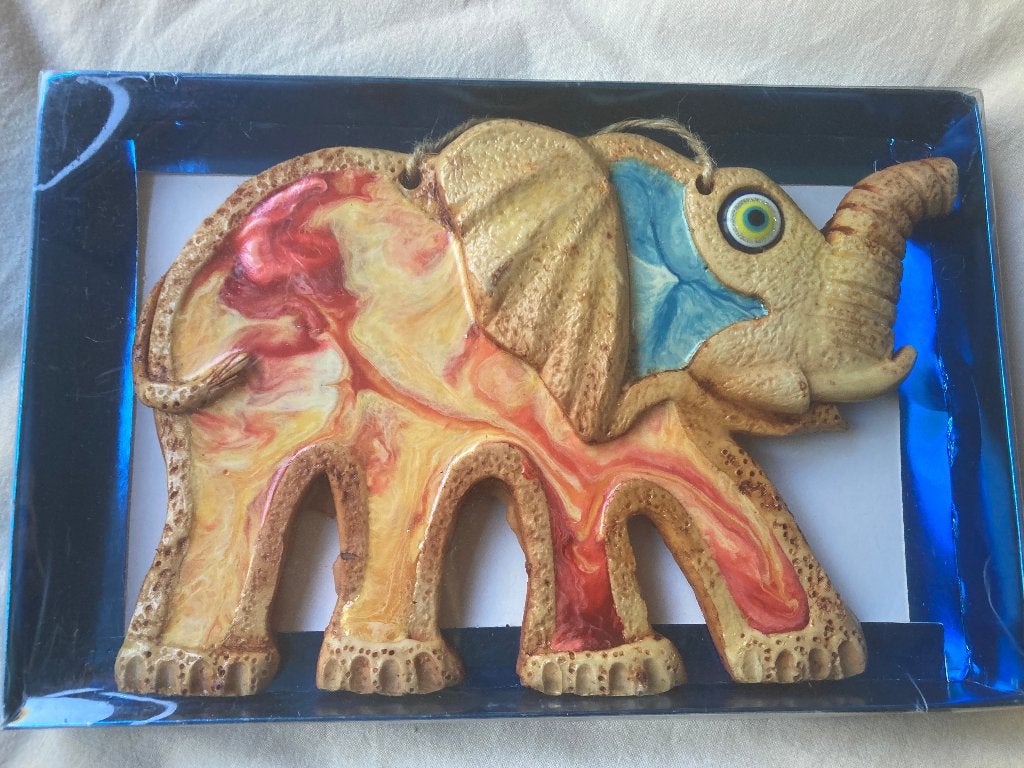 decoratieve olifant; geglazuurde steen, Ophalen of Verzenden, Nieuw, Steen/keramiek, Decoratieobject
