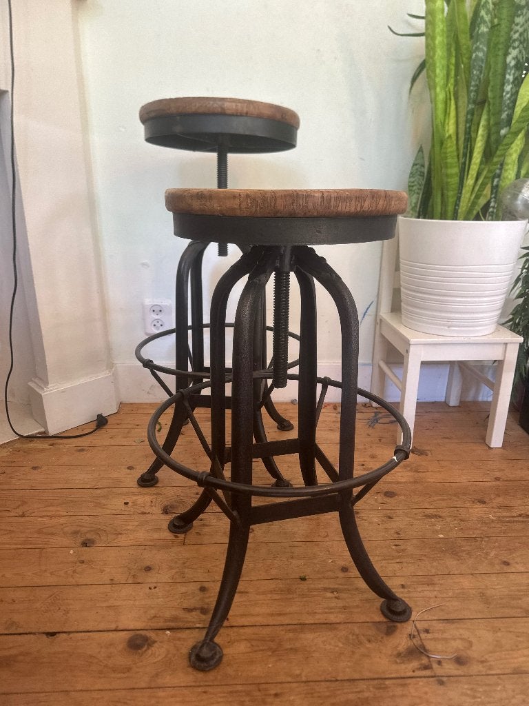 Vintage Krukken, echt hout, ijzer, Ophalen, Gebruikt, 60 tot 90 cm, In hoogte verstelbaar
