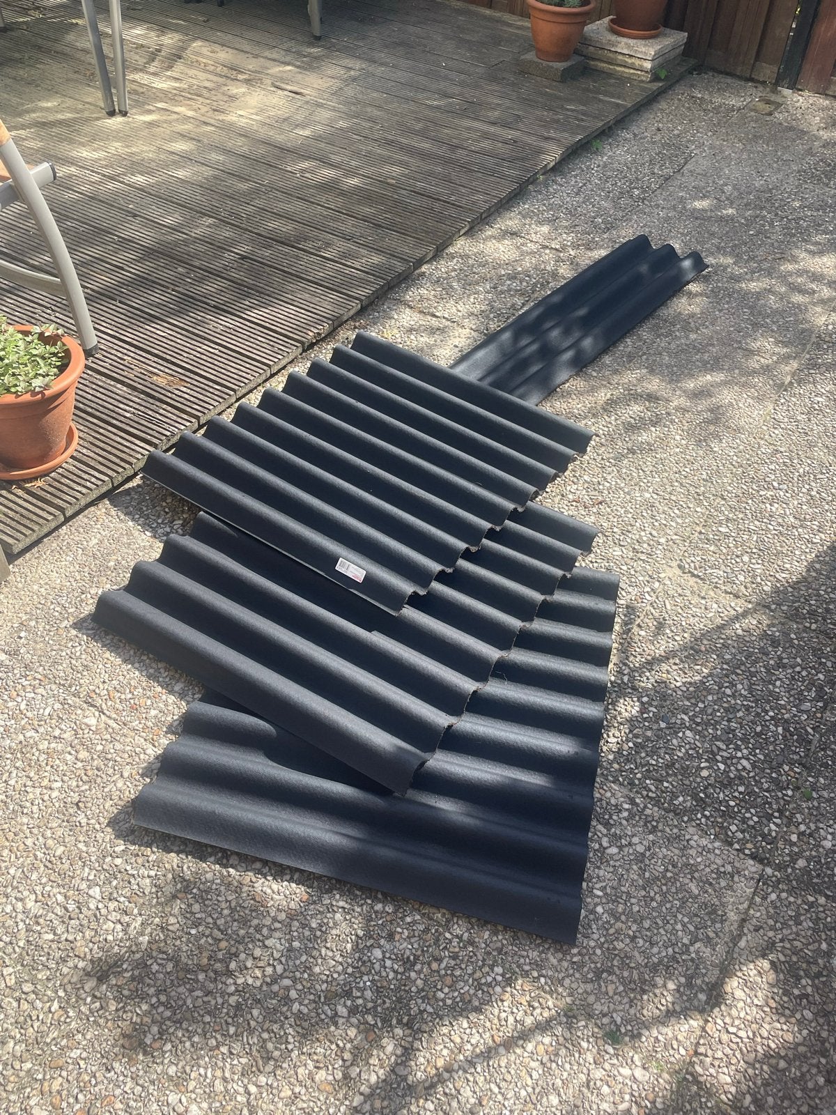 Bitumen golfplaten overschot (75x85cm), Doe-het-zelf en Verbouw, Overige materialen, Gebruikt, Zwart, Ophalen of Verzenden