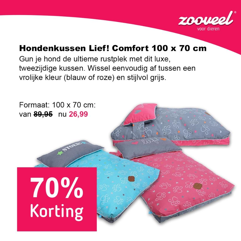 Hondenkussen Lief! Comfort Tweezijdig 100x70 cm, Dieren en Toebehoren, Hondenmanden, Ophalen of Verzenden, Nieuw, Katoen