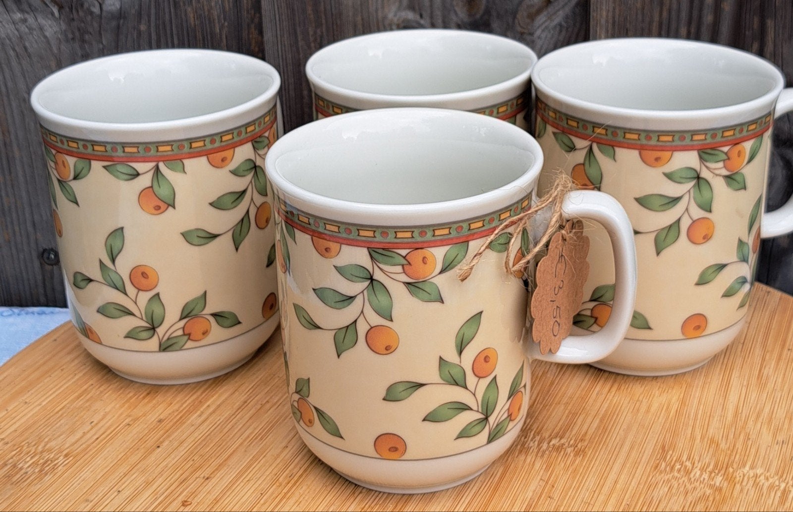 Mokken 4x koffietijd servies., Overige merken, Nieuw, Ophalen of Verzenden, Overige stijlen